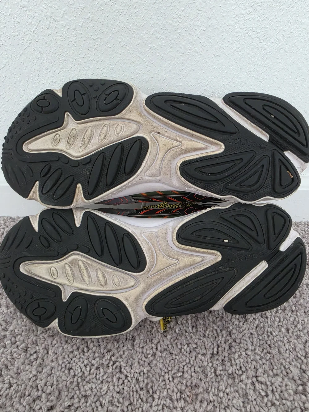 adidas Kids Black/Gray/Neon Pink/Yellow Athletic Sneakers